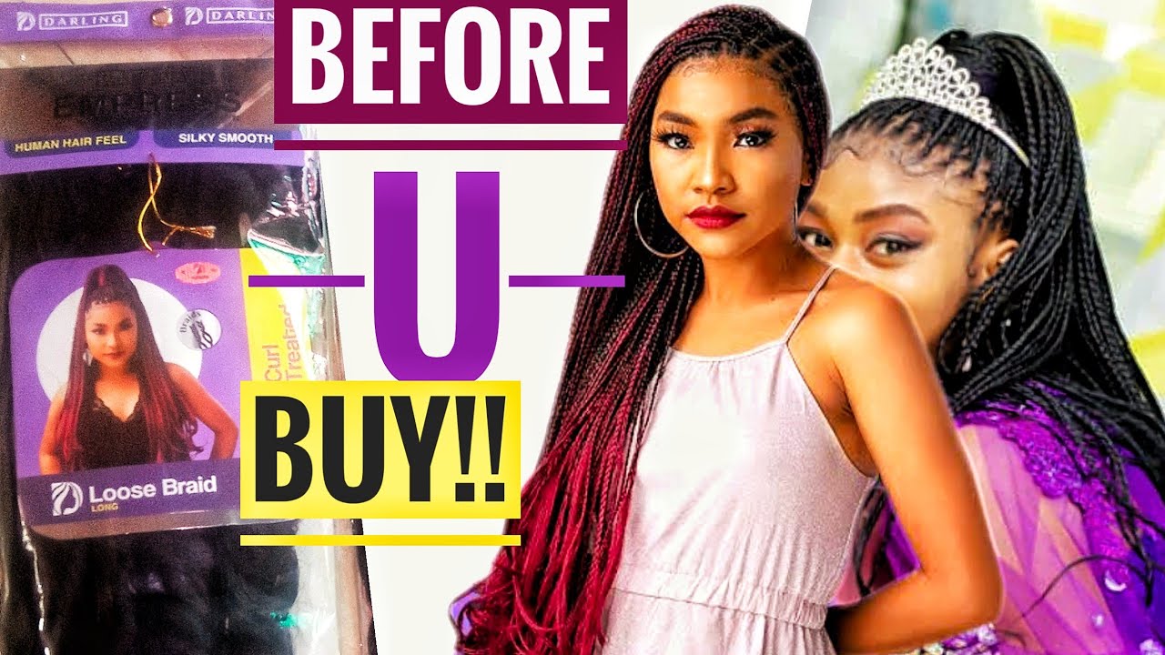 LOOSE BRAID Curly hair Extension Honest Review || Curly Braiding Hair 4 Box Braids