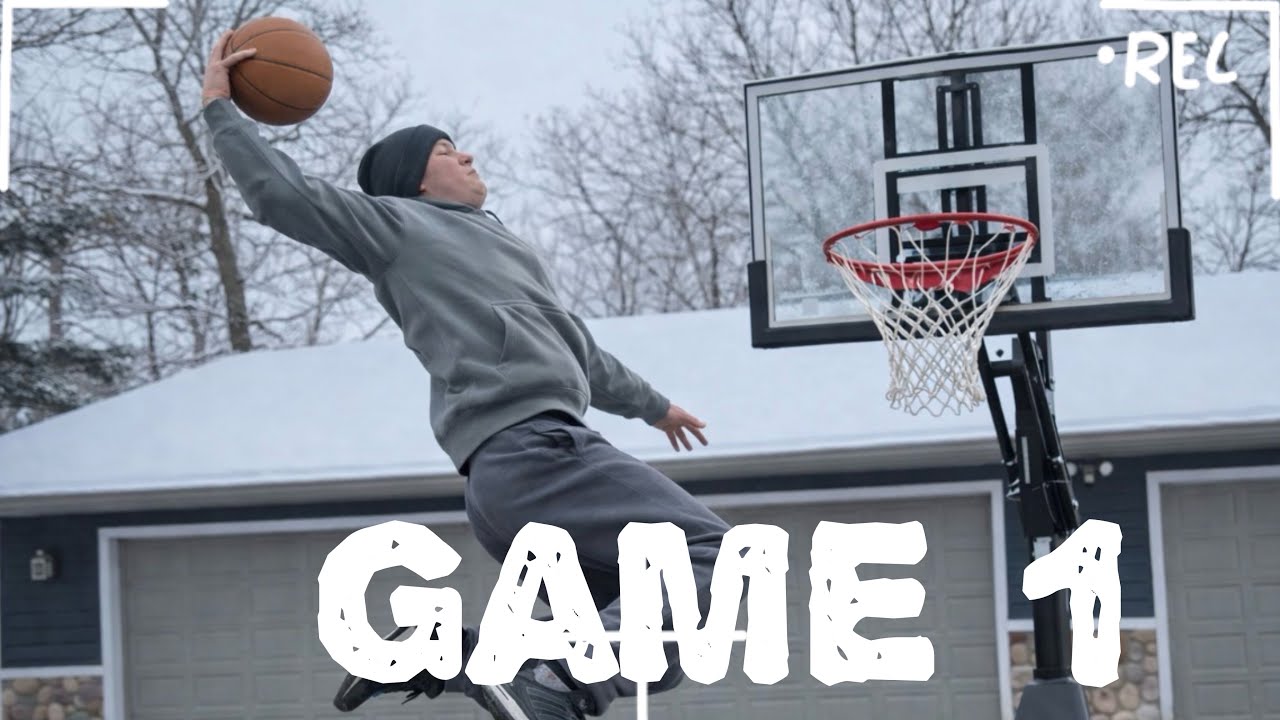 Episode 1-Breck vs Henry outdoor mini hoop series #trickshots #basketball