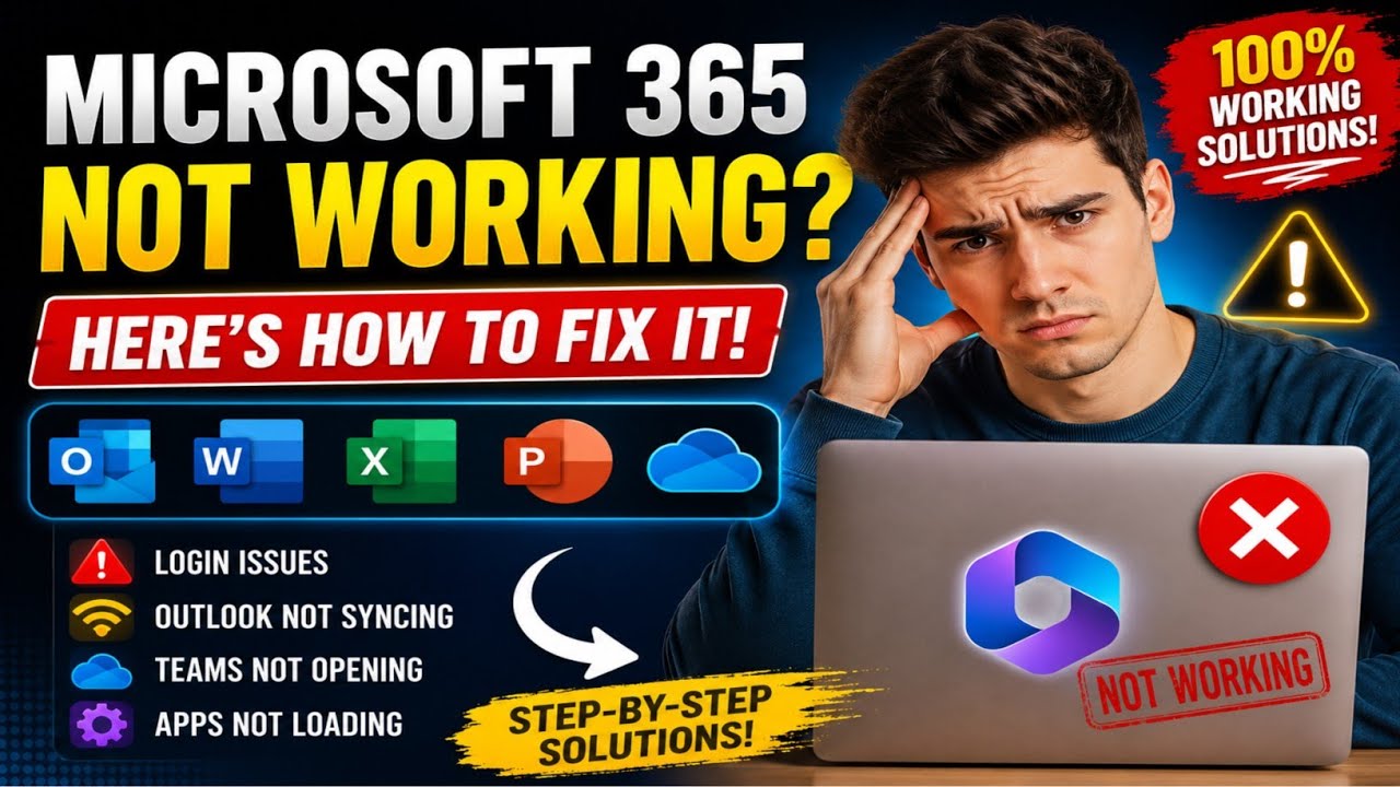 Microsoft 365 not working problem | Microsoft 365 not working | microsoft office 365 not opening 