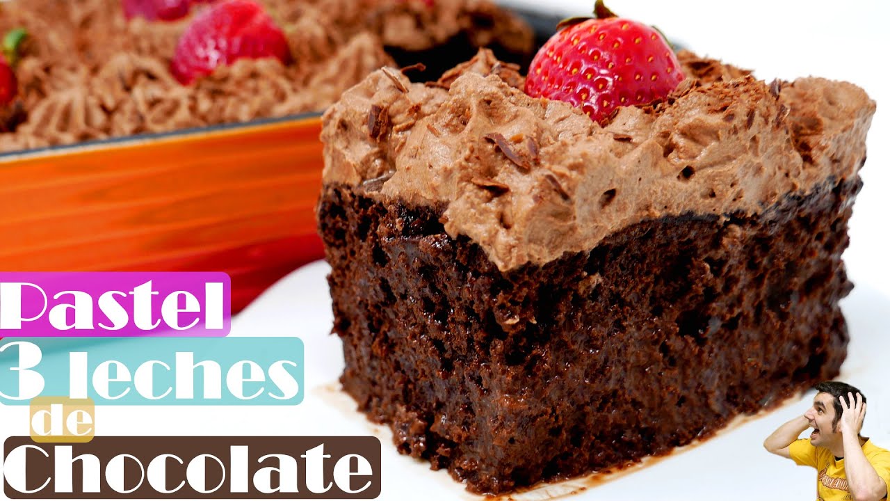 PASTEL TRES LECHES de chocolate 🎂3🥛🍫(el MÁS RICO y FÁCIL, INCREÍBLE)🎂3🥛🍫  Receta # 581
