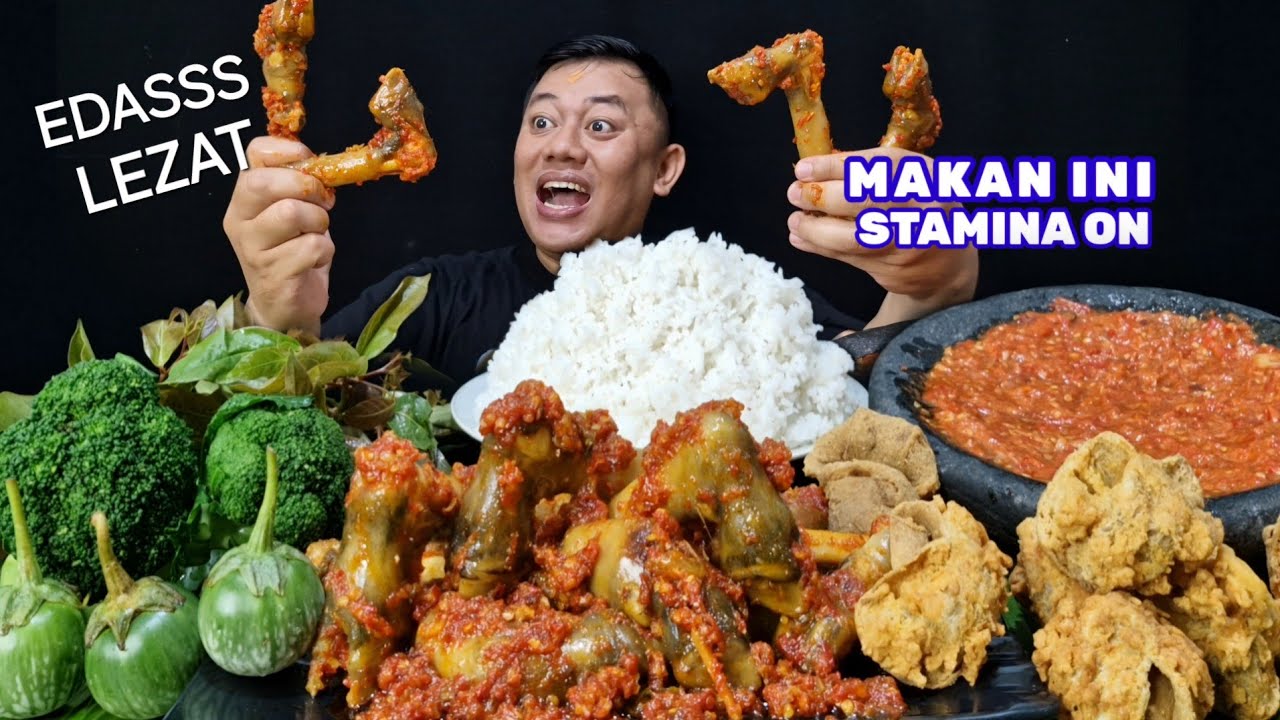 ENAK PISAN STAMINA JOSS⁉️ MAKAN COKOR KAMBING SAMBEL BELEDAG LALAPAN MENTAH SAMBEL TERASI
