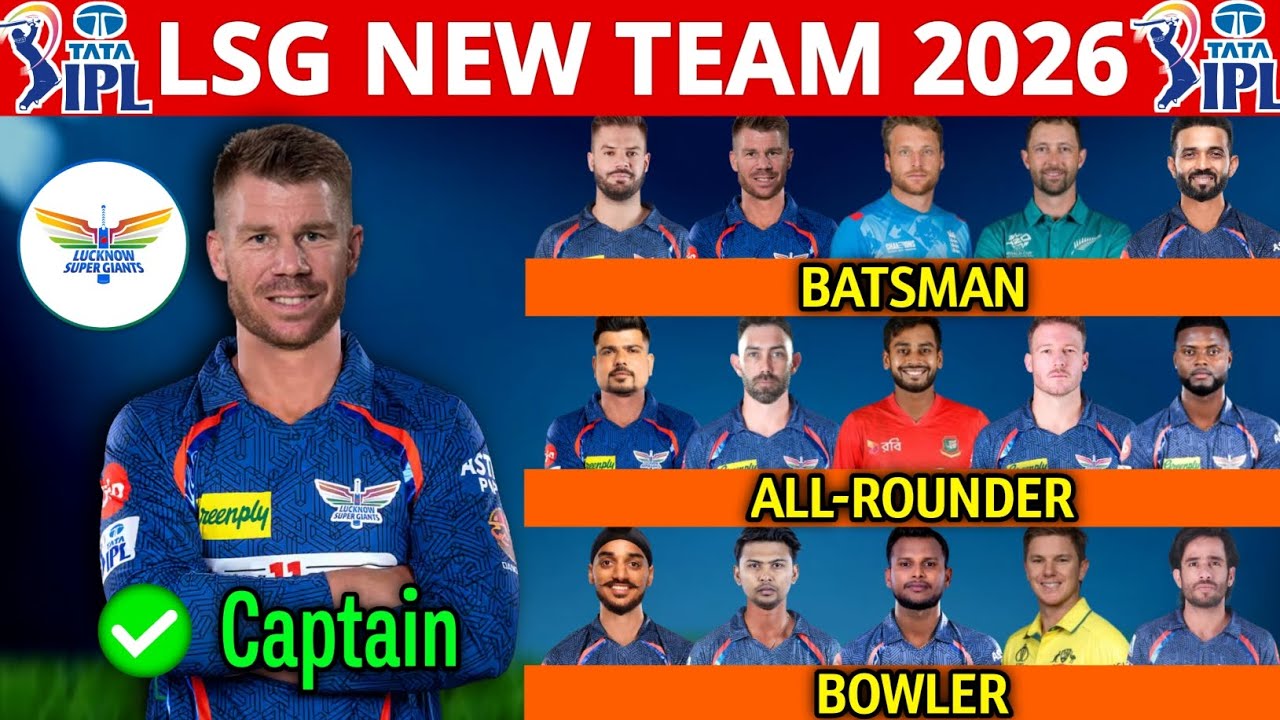 IPL 2026 | Lucknow Super Giants New Full Squad | LSG Full Players List 2026 | LSG Team Squad 2026
