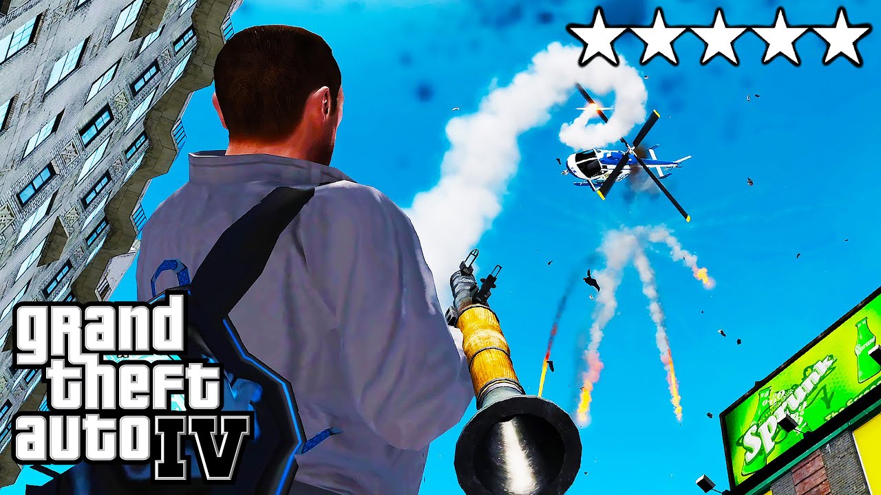 GTA 4 - Niko Epic Five Star Escape from Police at Liberty CIty!!! (GTA IV Funny Moments)