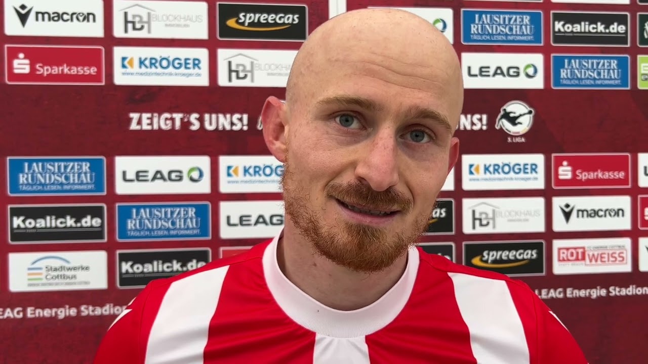MUTMACHER FÜR AUFSTIEGSKAMPF Maximilian Krauß (Energie Cottbus) nach dem 1:0 gegen Viktoria Köln