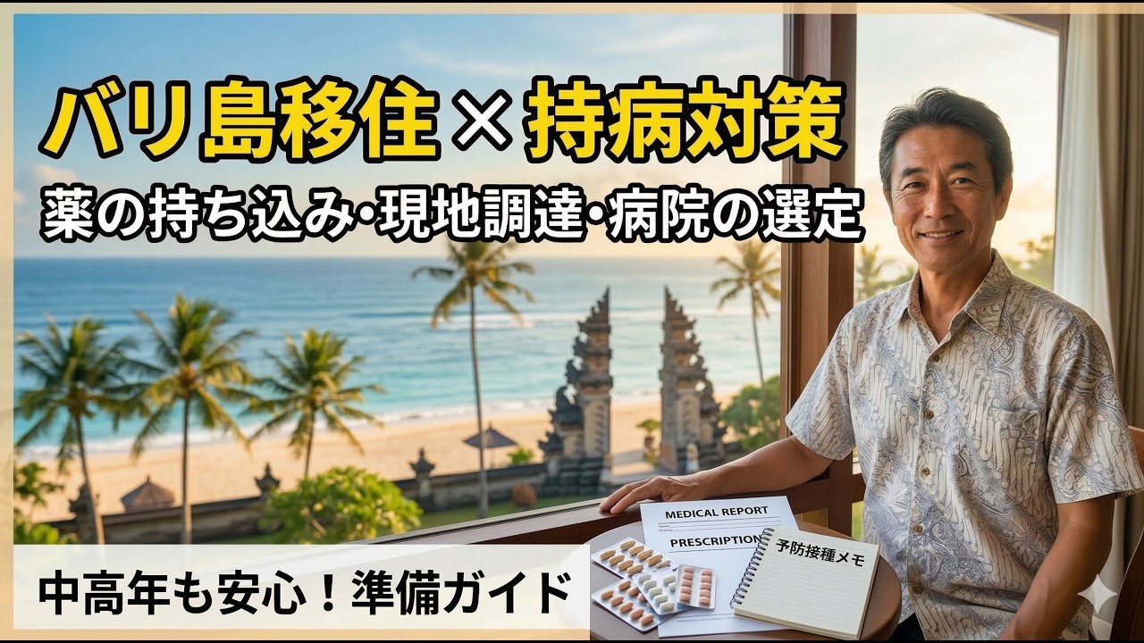 【高齢者のバリ島移住】生活習慣病などの持病がある方のバリ島移住！準備や薬の持ち込み、病院の選定などを解説