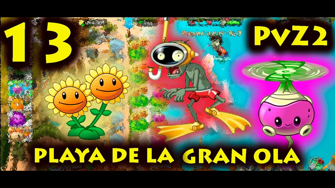 Plantas vs. Zombies 2 - Playa de la Gran Ola - Día 13
