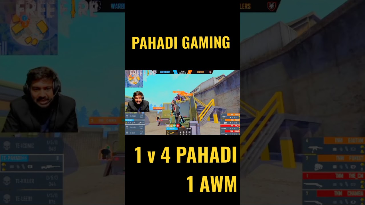 pahadi gaming 1v4 single awm se khatam kiya # india is best Sniper#garibe gaming#pahadi gaming