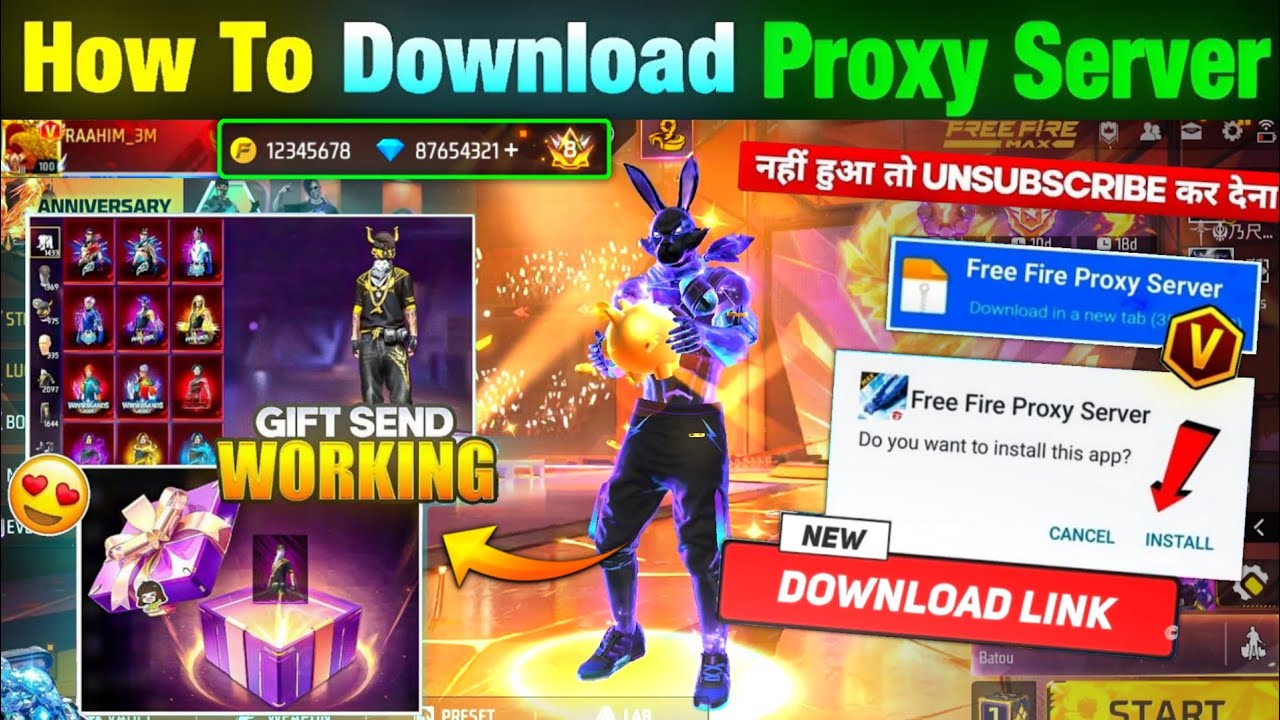 HOW TO DOWNLOAD PROXY SERVER IN FREE FIRE, HOW TO USE PROXY SERVER IN FREE FIRE, VIP PROXY SERVER