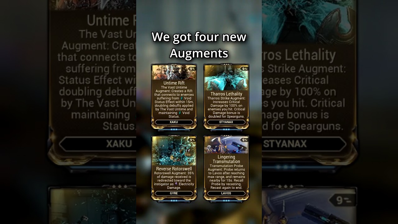 4x NEW AUGMENTS Overview - New Meta Helminth?! #shorts #warframe #gaming #streamer #wfcc