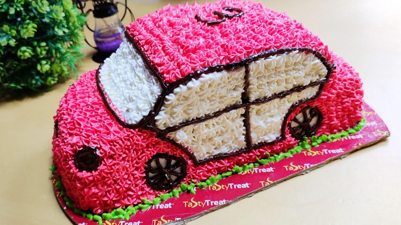 মোল্ড ছাড়া বাচ্চাদের পছন্দের গাড়ি কেক | Without Oven Car Cake | Vanilla Sponge Cake | Birthday Cake