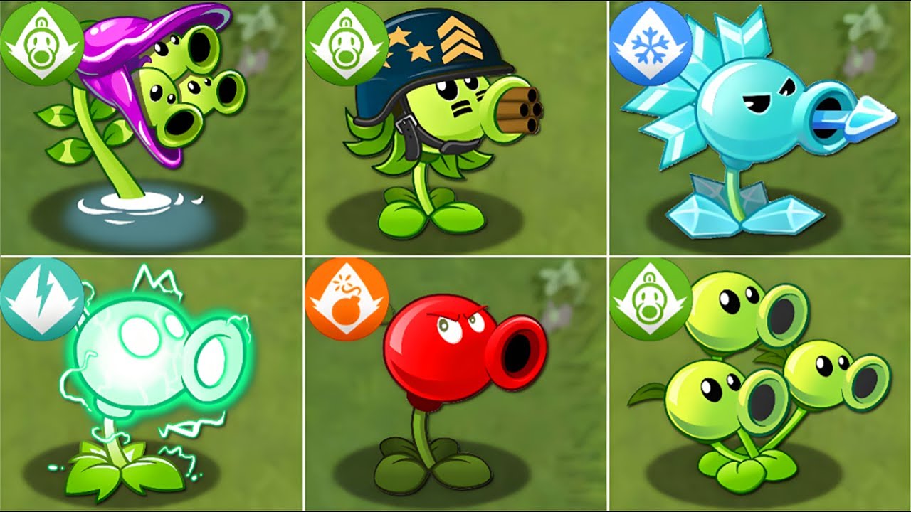 Plants vs. Zombies 2 Mod: All PEA Plants Power-Up! vs PvZ 2 All Final Bosses