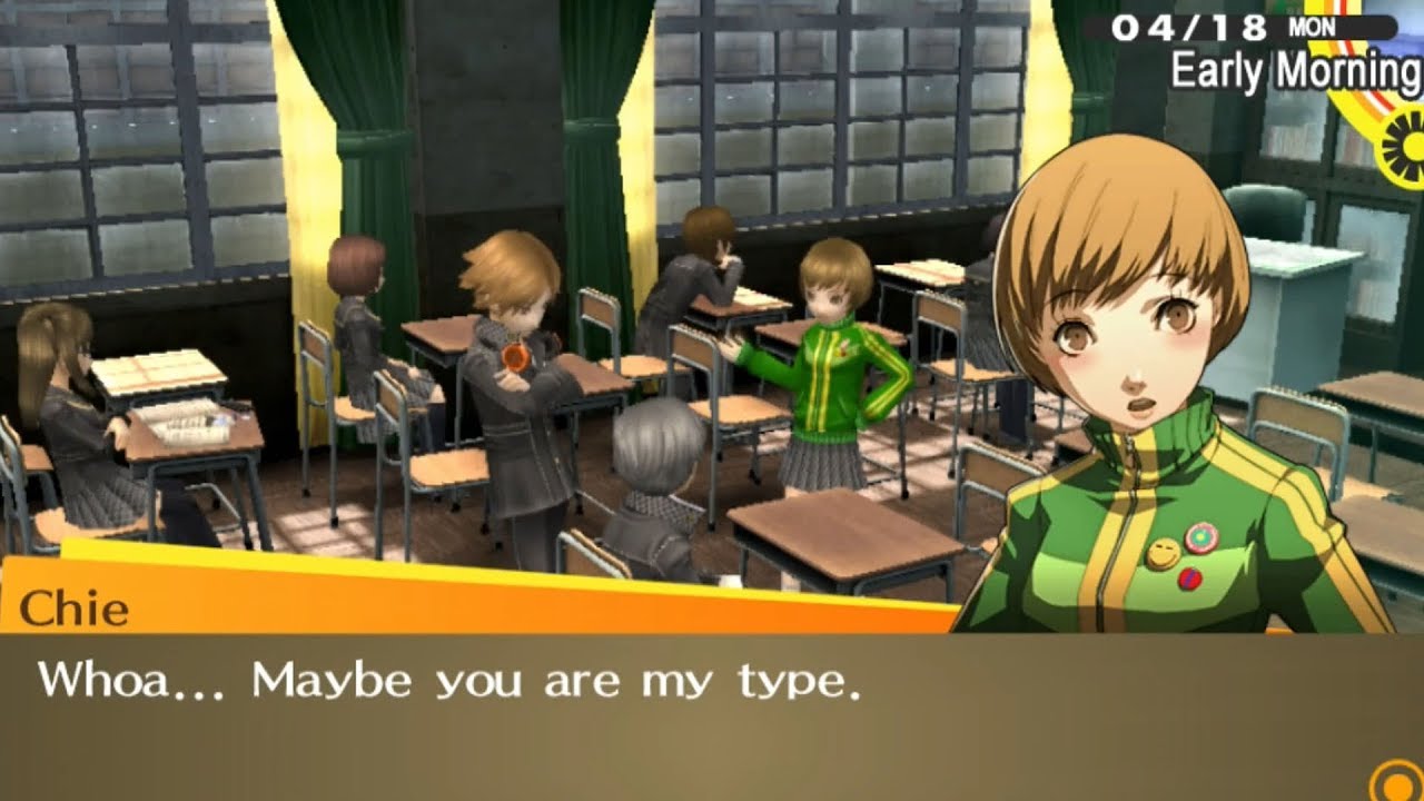 Persona 4 Golden Flirting With Chie