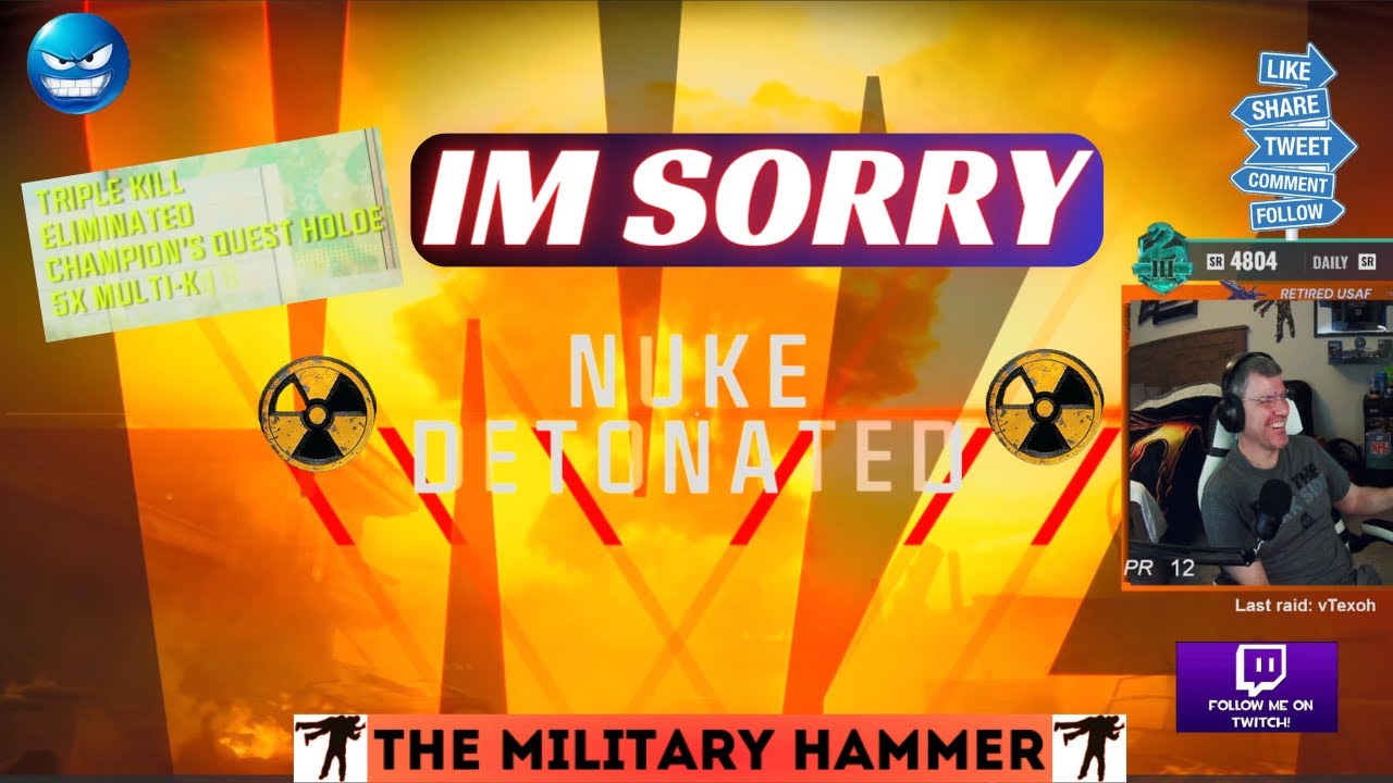 I'm sorry I was just having fun!  No chance to defuse Warzone Nuke so I chose Humor  #warzone #nuke