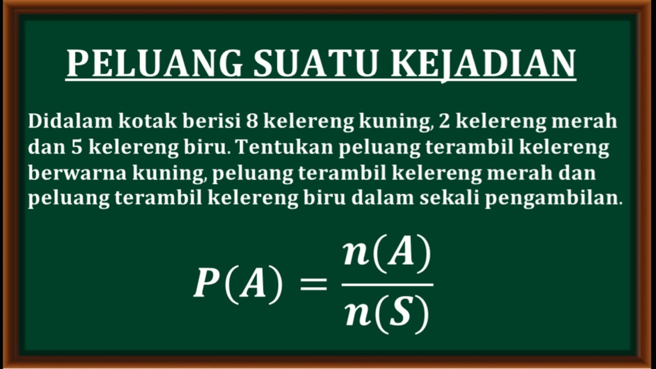 Materi dasar tentang peluang suatu kejadian. Matematika tingkat SMA & SMP