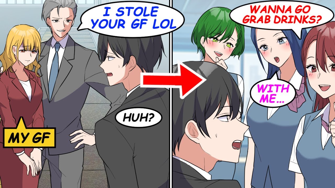 My gf was stolen by a coworker who hates me... Then, three gorgeous women came after me...!? [Manga]