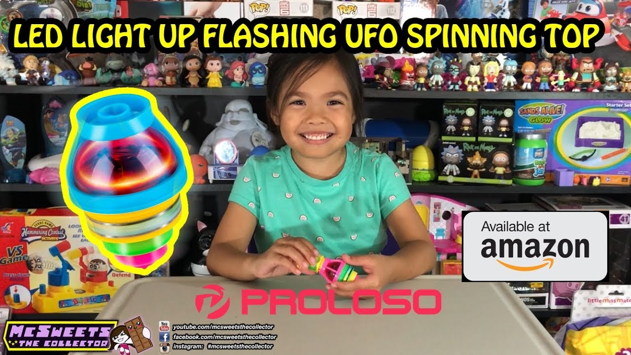 LED Light Up Flashing UFO Spinning Top | Proloso