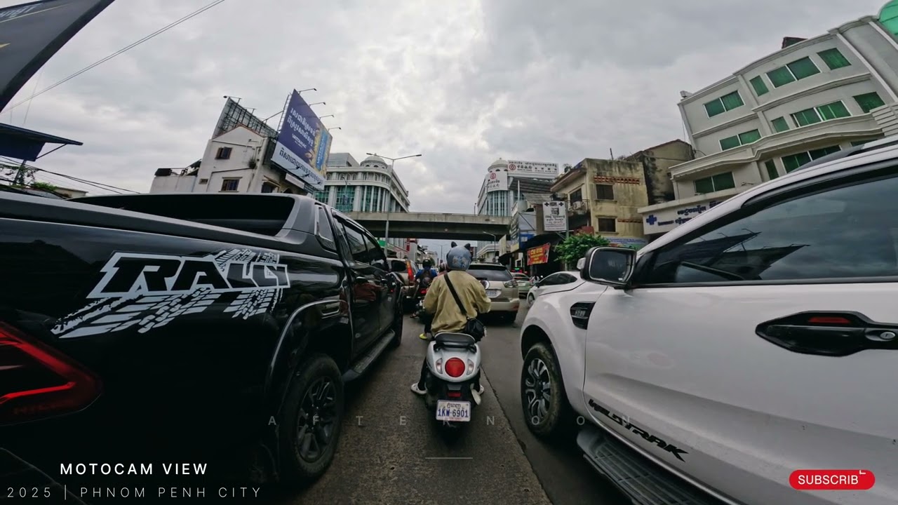 Episode 412 : Afternoon riding tour in Phnom Penh City, Cambodia 🇰🇭 4K/30fps