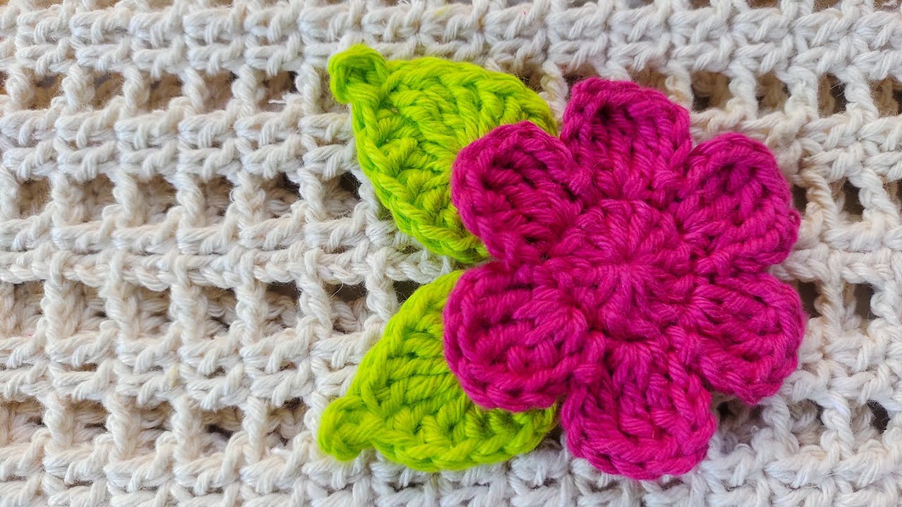 flor de crochê para aplicação simples e fácil