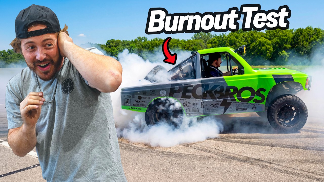 BURNOUT TESTING OUR MINI TROPHY TRUCK