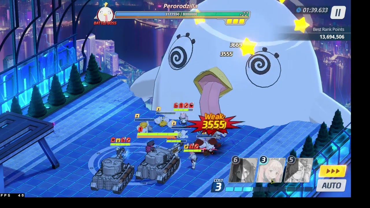 (Blue Archive) Global Perorodzilla Indoor 1 Team Extreme - Score 13,820,583