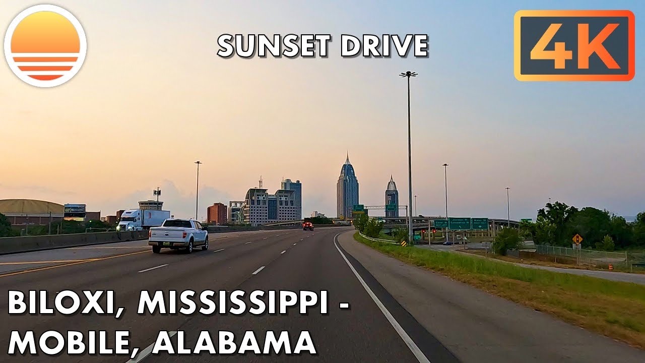 Biloxi, Mississippi to Mobile, Alabama! Drive with me at sunset!