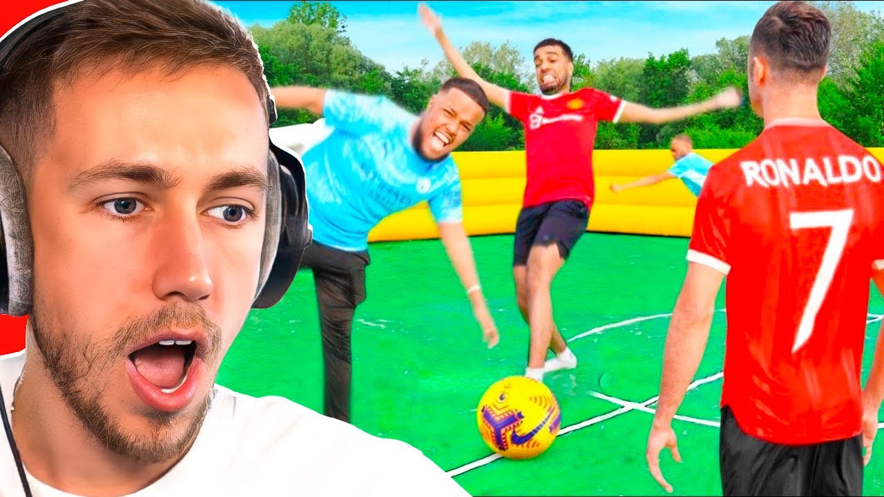 Miniminter Reacts To BETA SQUAD SLIP N SLIDE FOOTBALL CHALLENGE