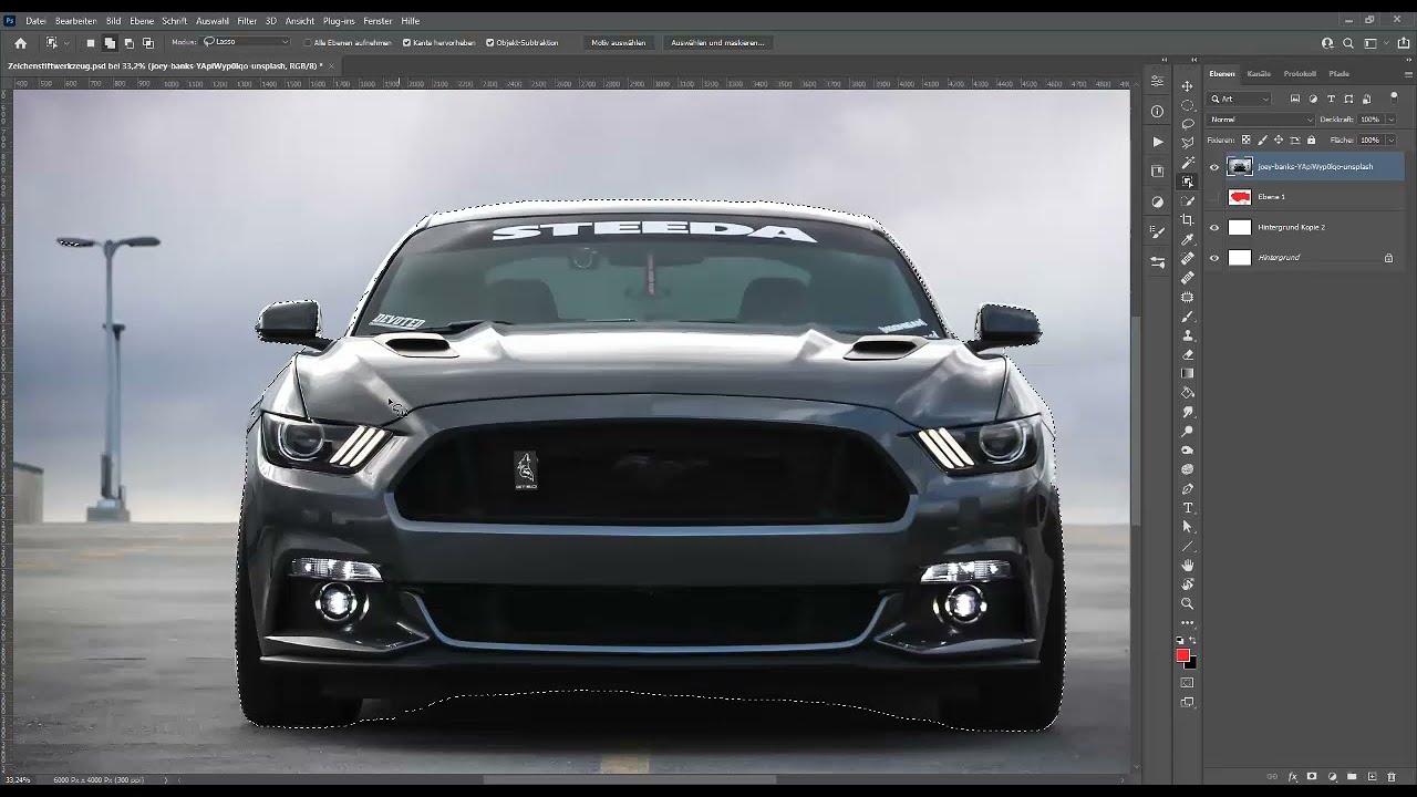 Photoshop Objekte freistellen mit P Strg Alt und Leertaste