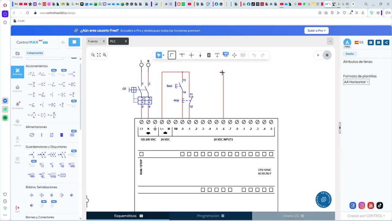 Videotutorial ControlMax. Arranque directo y temporizado de motor trifásico en ambos sentidos