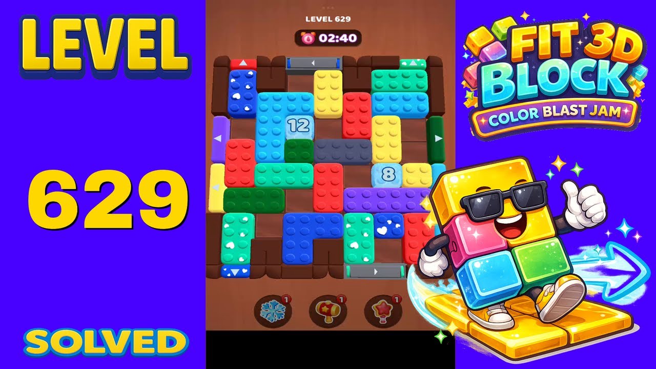 Fit Block 3D &ndash; Level 629 | Walkthrough Fast & Clean Solution