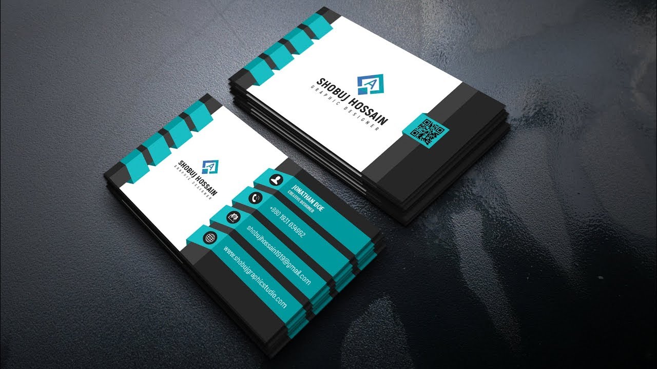 How to create a 3d business card design photoshop tutorial