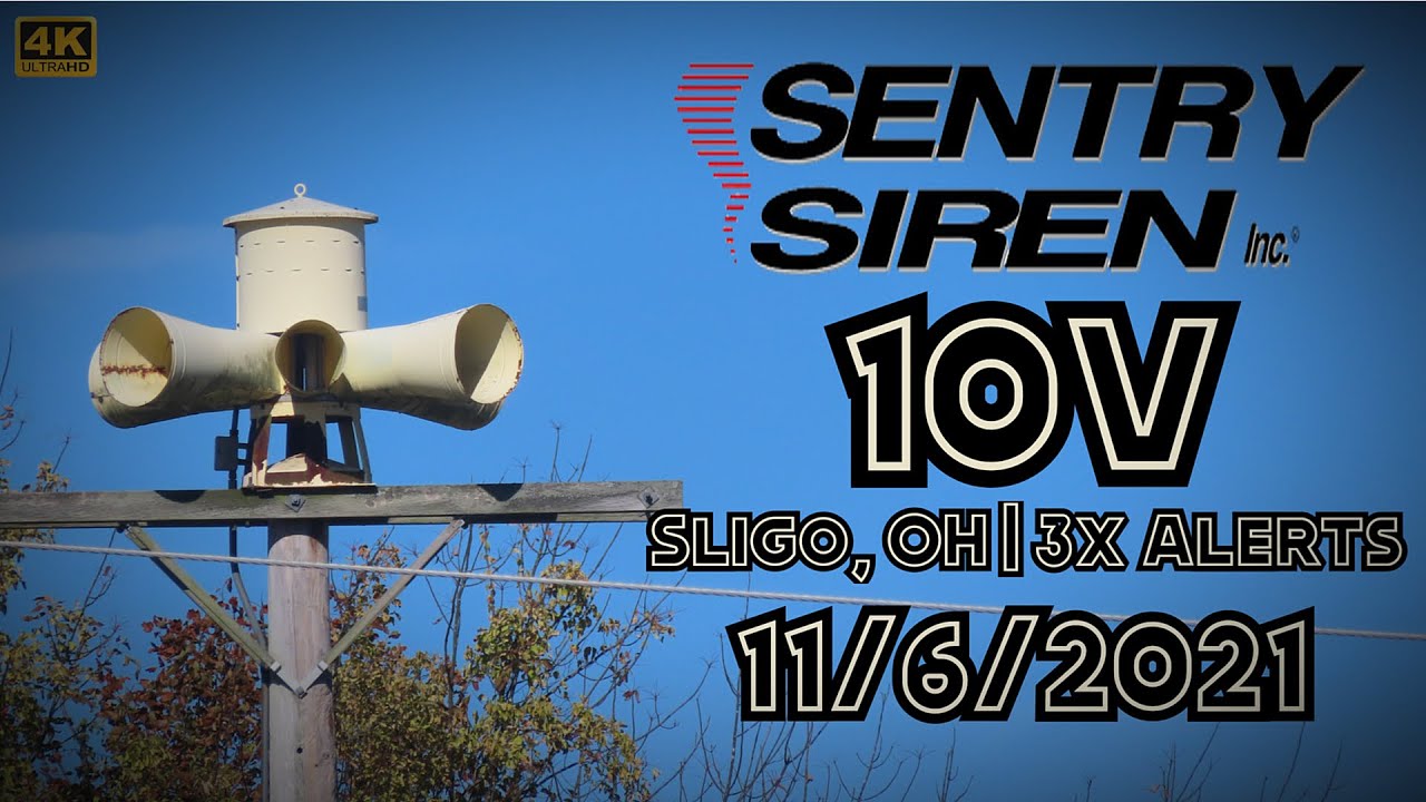 Sentry 10V Siren Test | 3x Alerts | Sligo, OH | 11/6/21