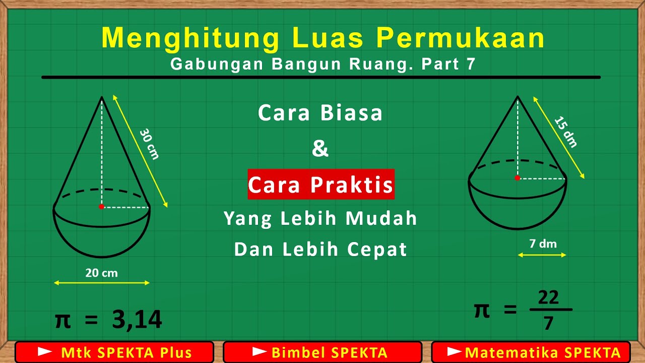 Menghitung Luas Permukaan Gabungan Bangun Ruang. Part 8, Gabungan Antara Kerucut dan Setengah Bola