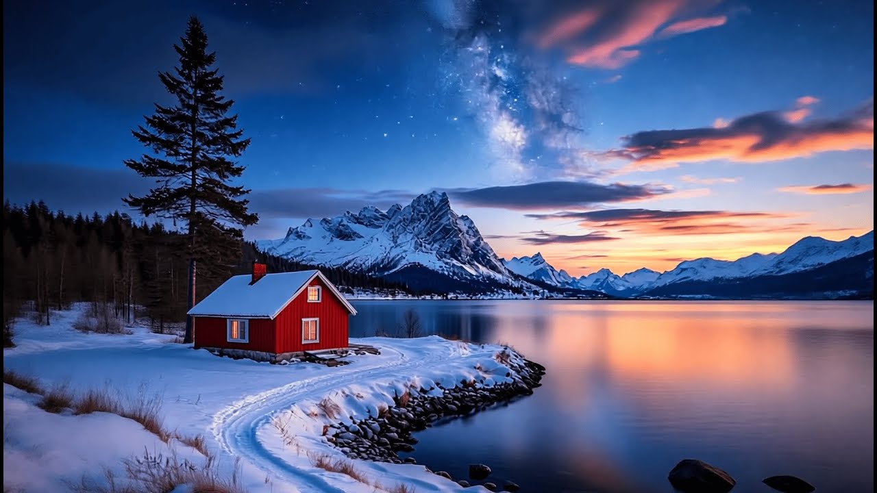 Beautiful Snowy Nature 🌨️  Peaceful Music for Relaxation & Stress Relief