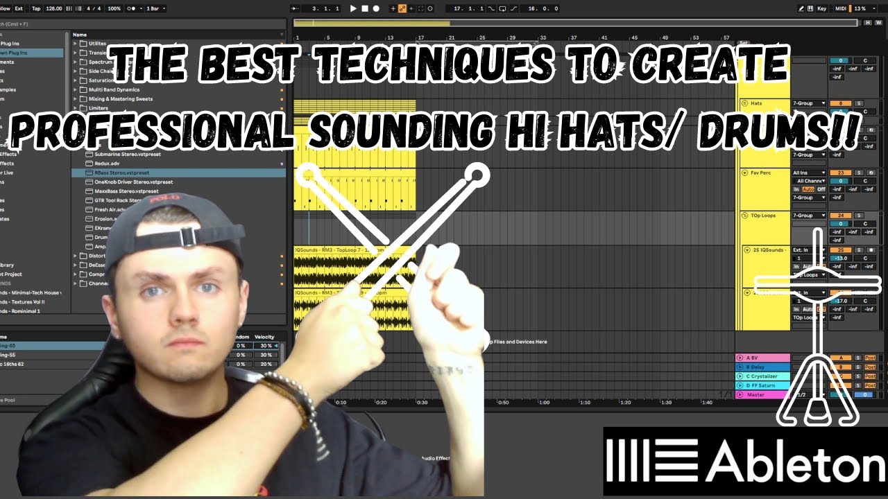 The Best Techniques To Create Professional Sounding Minimal/ Tech House Hi Hats & Drums!(Free Drums)