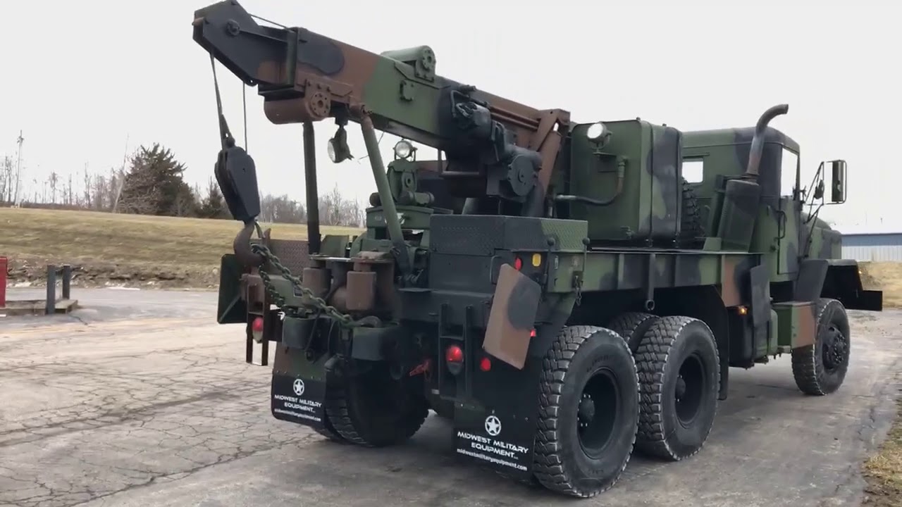 M936 Military 6x6 wrecker crane truck 45,000lbs winch