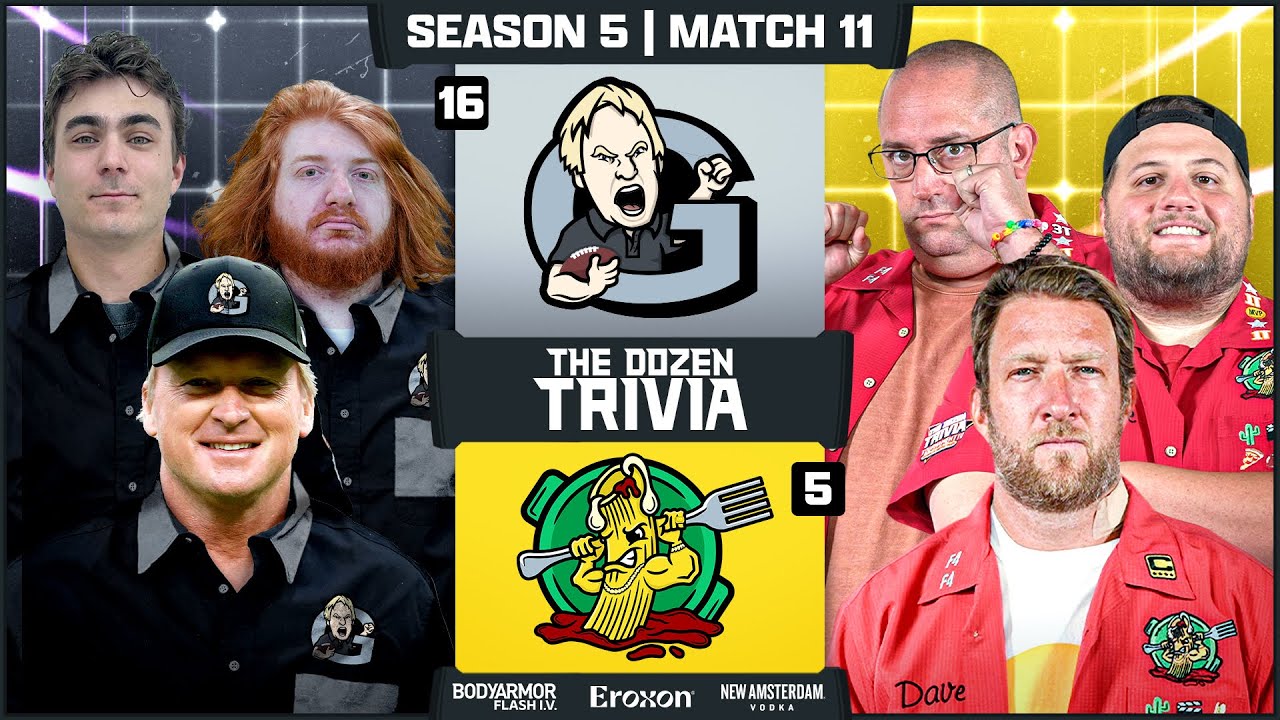 Dave Portnoy & Ziti vs. Jon Gruden & Grinders | Match 11, Season 5 - The Dozen Trivia League