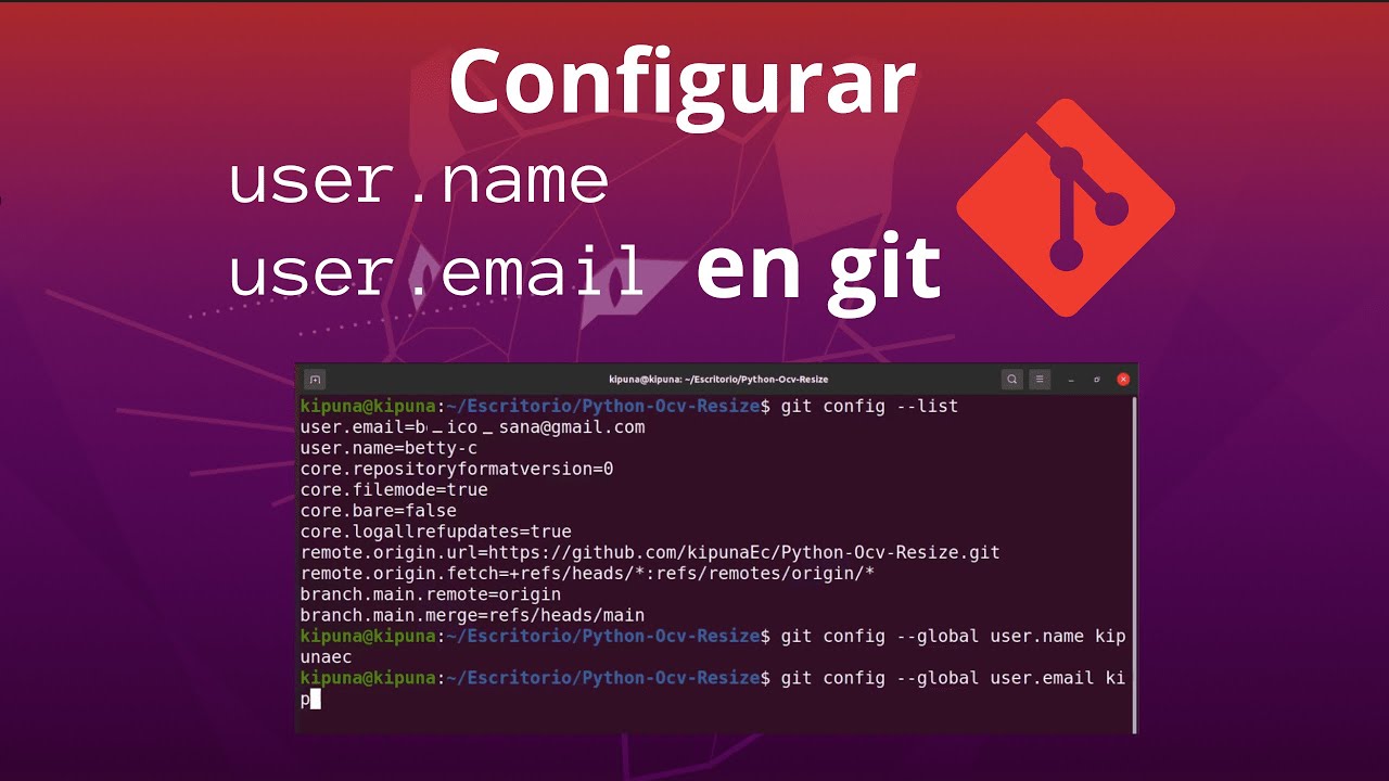 Cambiar de usuario y correo en Git #3 | terminal Ubuntu