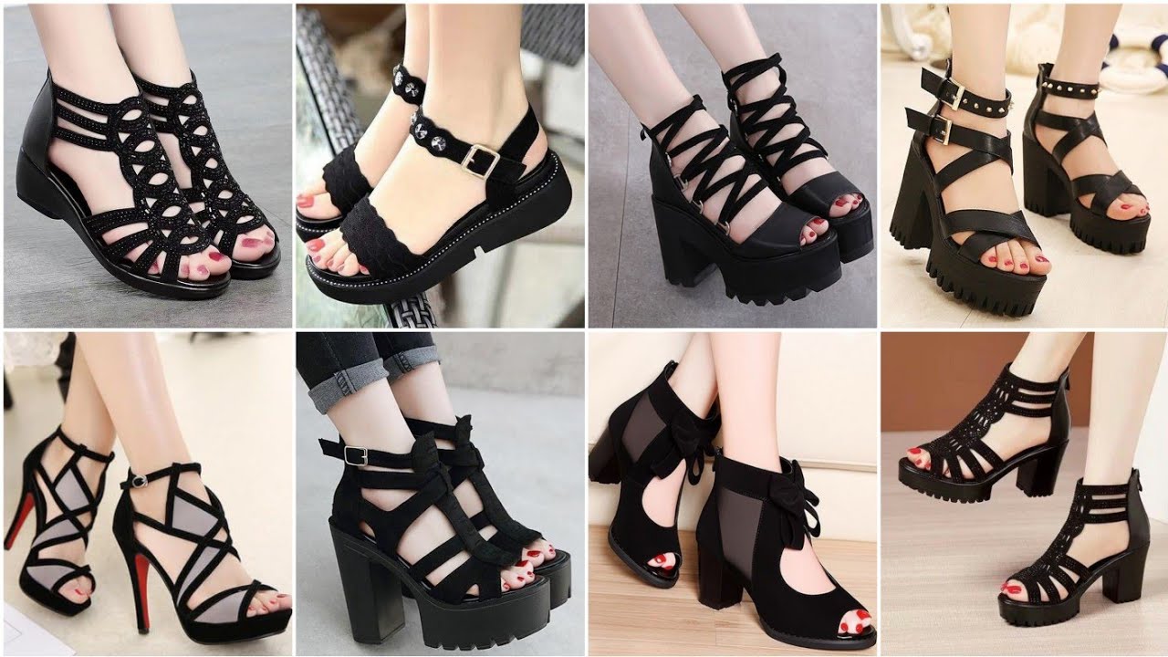 Most Beautiful Black Sandal Collection| Defferent Types Of Heels| Black heels