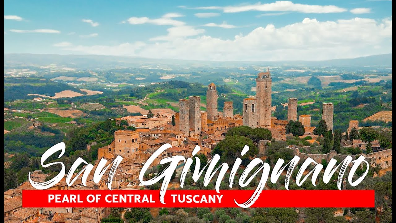 SAN GIMIGNANO aerial view, Tuscany Italy travel | 4K drone footage
