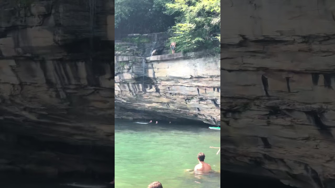 Cliff Jumping Double Front. Summersville Lake, West Virginia