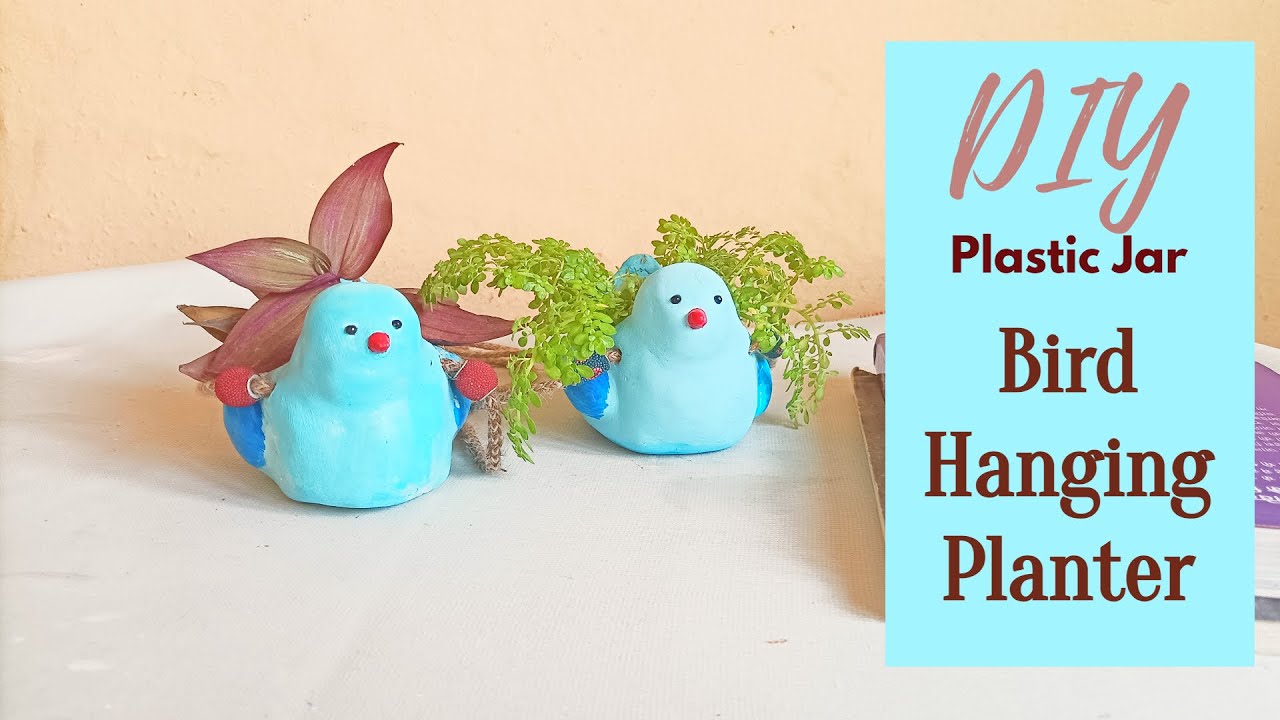 DIY Plastic Jar Bird Hanging Planter | Plastic Upcycling Idea