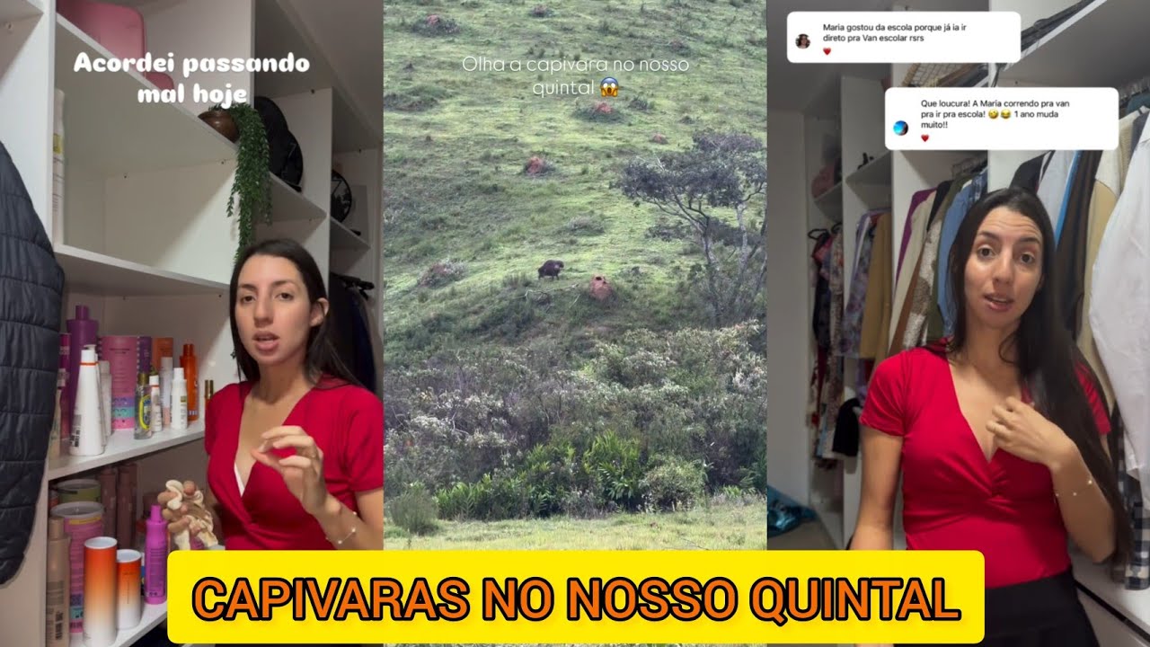 SARA KELLEN ACORDOU PASSANDO MAL + APARECEU CAPIVARAS NO QUINTAL 