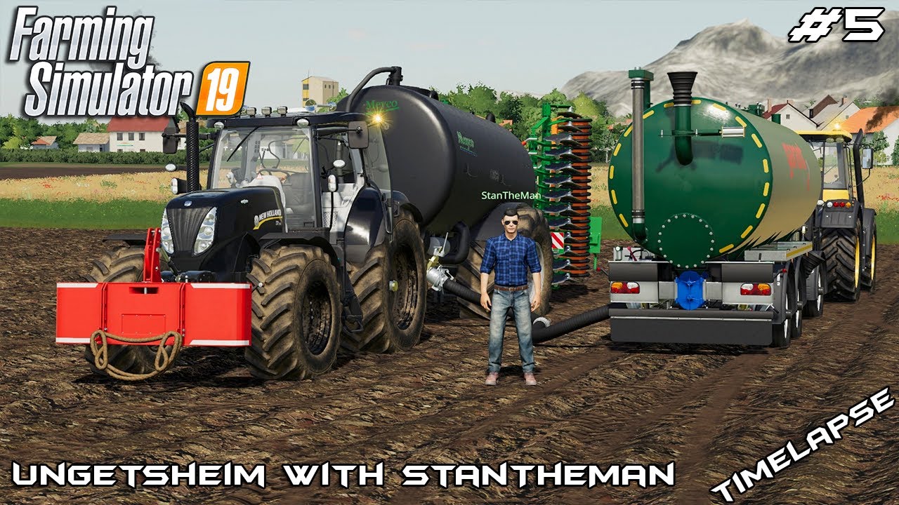 Spreading lime, slurry and plowing | Ungetsheim with @StanTheMan_ | Farming Simulator 19 | Episode 5