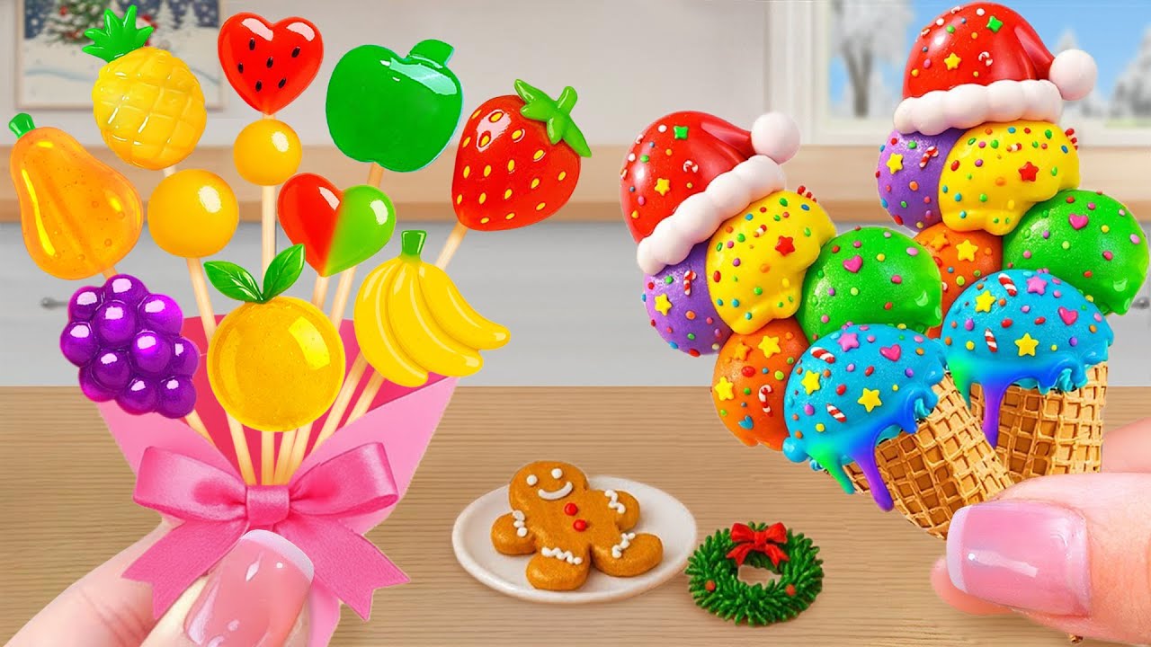 Amazing Rainbow Ice Cream 🍦🌈How To Make Mini Rainbow Ice Cream Decorating Ideas✨Mini Cake Wonderland
