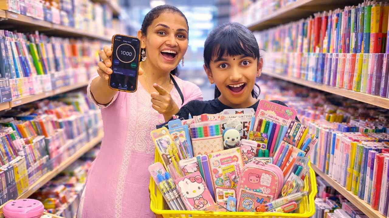 ₹1000 Stationery in 10 Minutes 😱 | Challenge with Ammu @V5 Family Vlogs