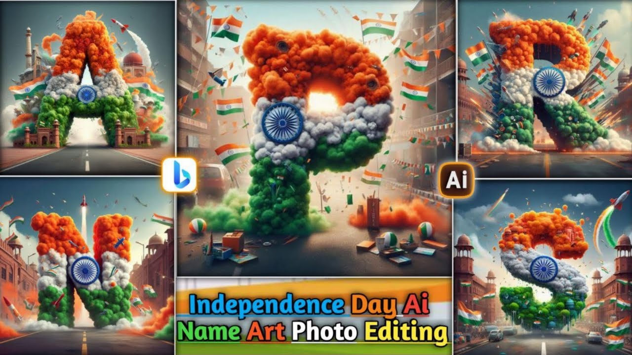 Independence Day Ai Name Art Photo Editing| 15 August Photo Editing| Bing Images Creator New Trend
