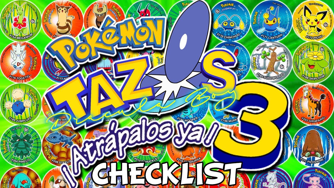 Tazos POKEMON 3 - Guia CHECKLIST 2001 Sticker Edicion Especial Coleccion Variantes