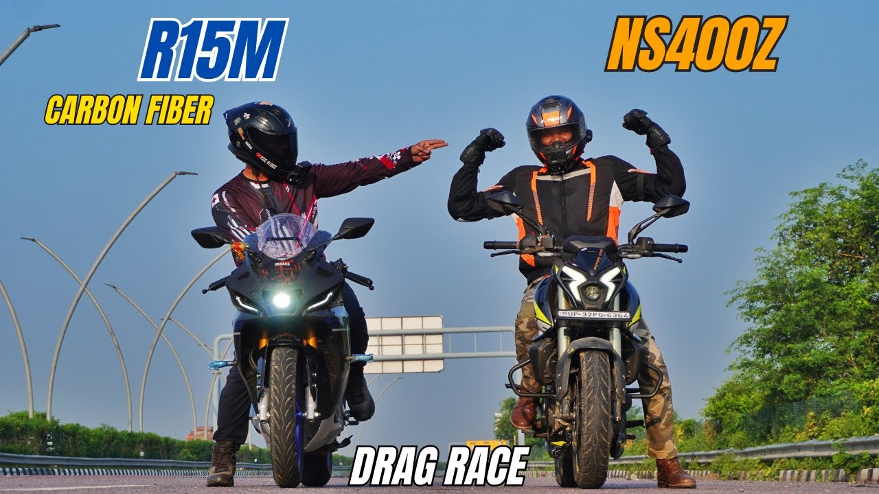 2024 Yamaha R15M Carbon Fiber Vs 2024 Bajaj Pulsar NS400z Drag Race | Gajab Bejati Hai