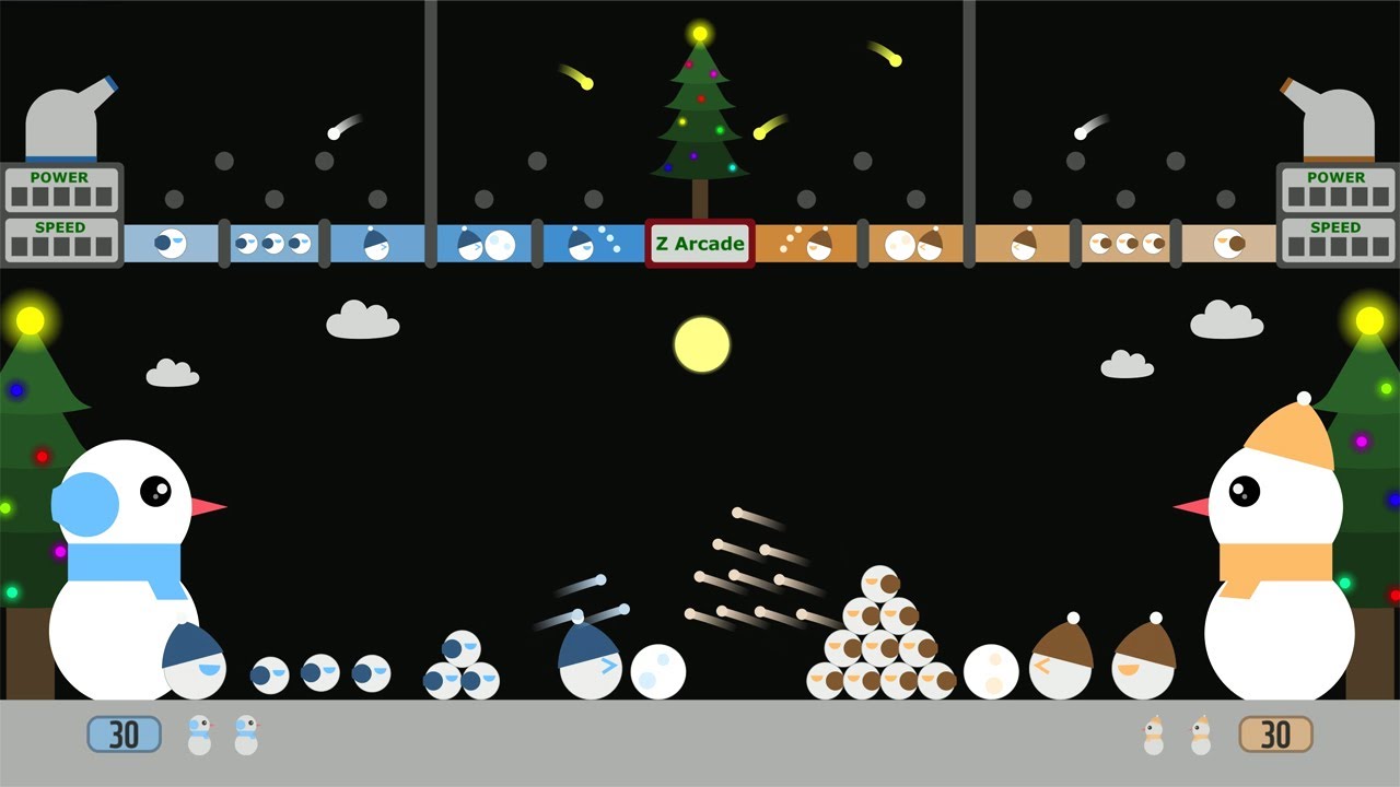 Snowball Fight - Marble Race in Algodoo