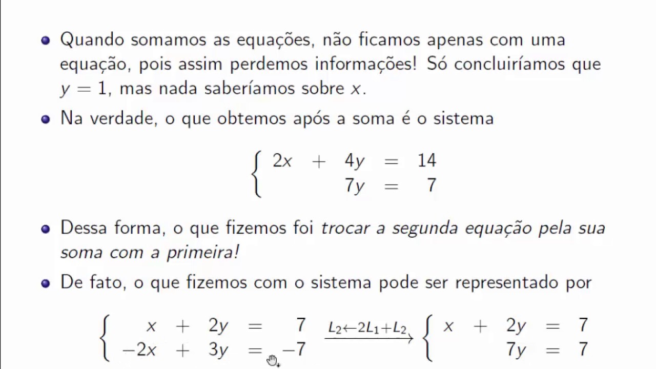 [Sistemas Lineares] Operações Elementares